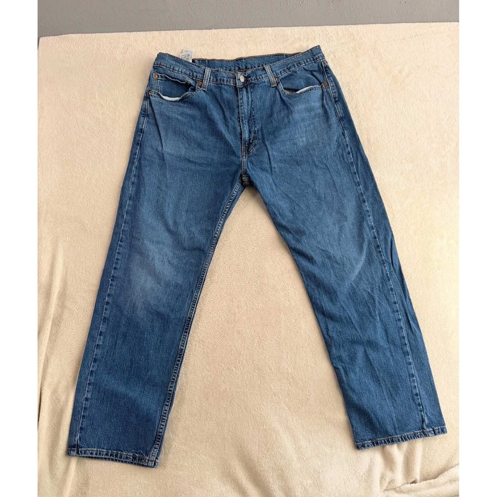 Levis Mens W38 L30 tagged Blue Jeans 505 Regular Fit Straight Leg Denim Pants